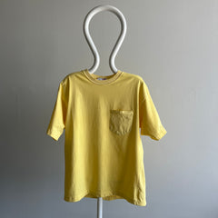 1990s Faded Liberty Mutual Yellow Blank Pock T-Shirt (Can you tell I'm watching local news?)