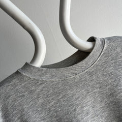 1980s Not-A-Raglan Smaller Blank Gray Sweatshirt with Staining