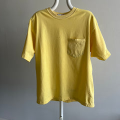 1990s Faded Liberty Mutual Yellow Blank Pock T-Shirt (Can you tell I'm watching local news?)