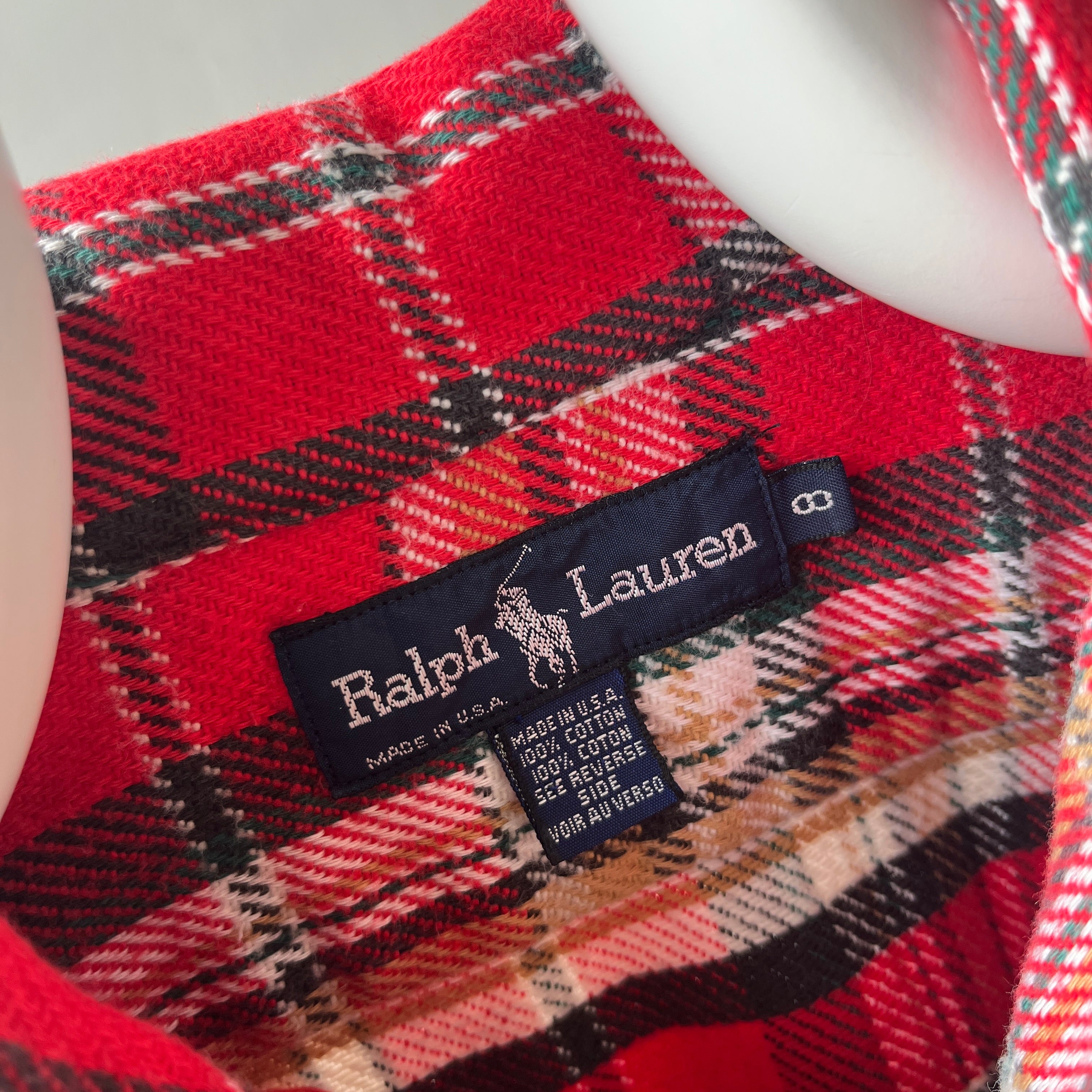 1980s Ralph Lauren Shorter Long Sleeve Cotton Flannel - USA Made