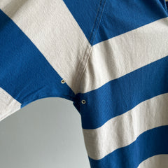 1980/90s Smaller Striped Rugby Polo Long Sleeve Shirt