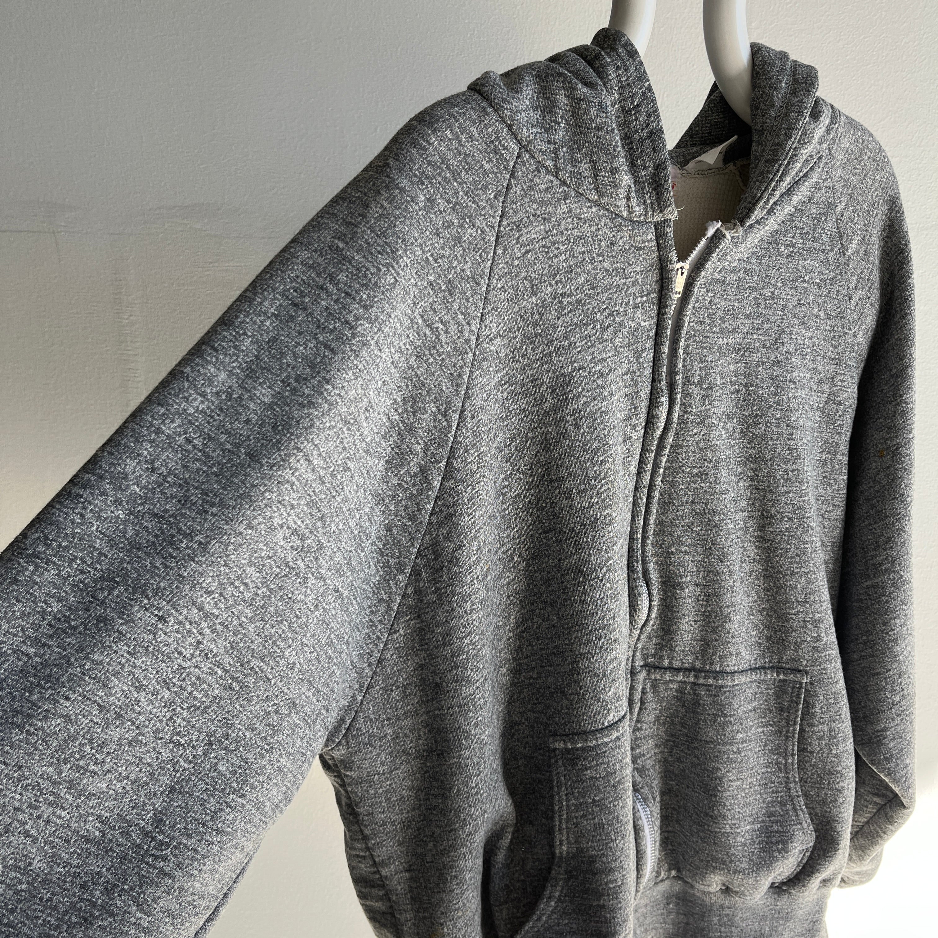 1970/80s Insulated Zip Up Hoodie with The Most Amazing Drop Pit