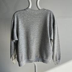 1980s Not-A-Raglan Smaller Blank Gray Sweatshirt with Staining