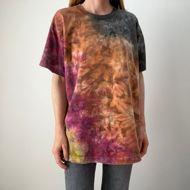 1990s Super Cool Acid Wash Tie Dye T-Shirt "Sargasso" Cotton T-Shirt