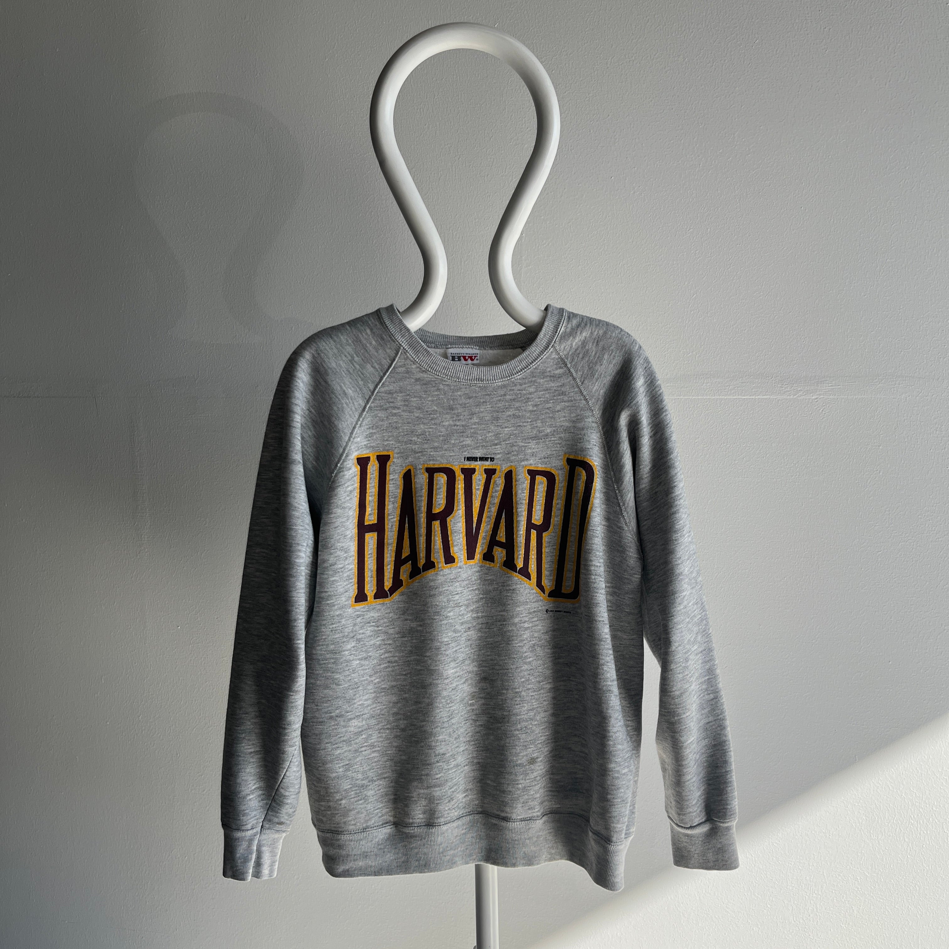 1980s I Never Went To Harvard - Small Print Sweatshirt