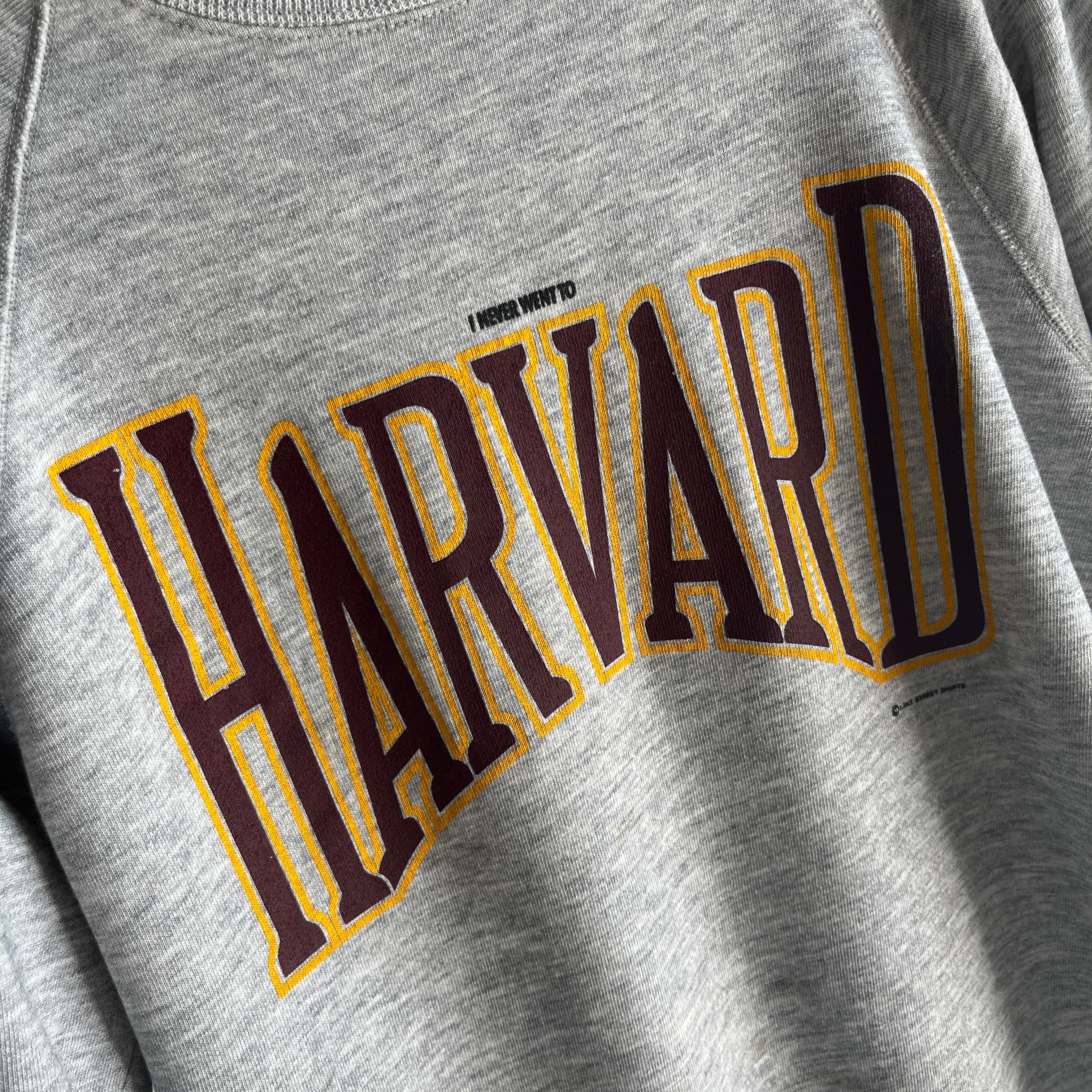 1980s I Never Went To Harvard - Small Print Sweatshirt