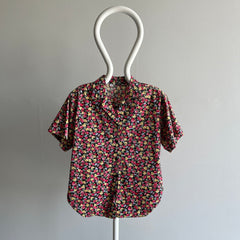 1980s Floral Short Sleeve Button Up Shirt - !!!!