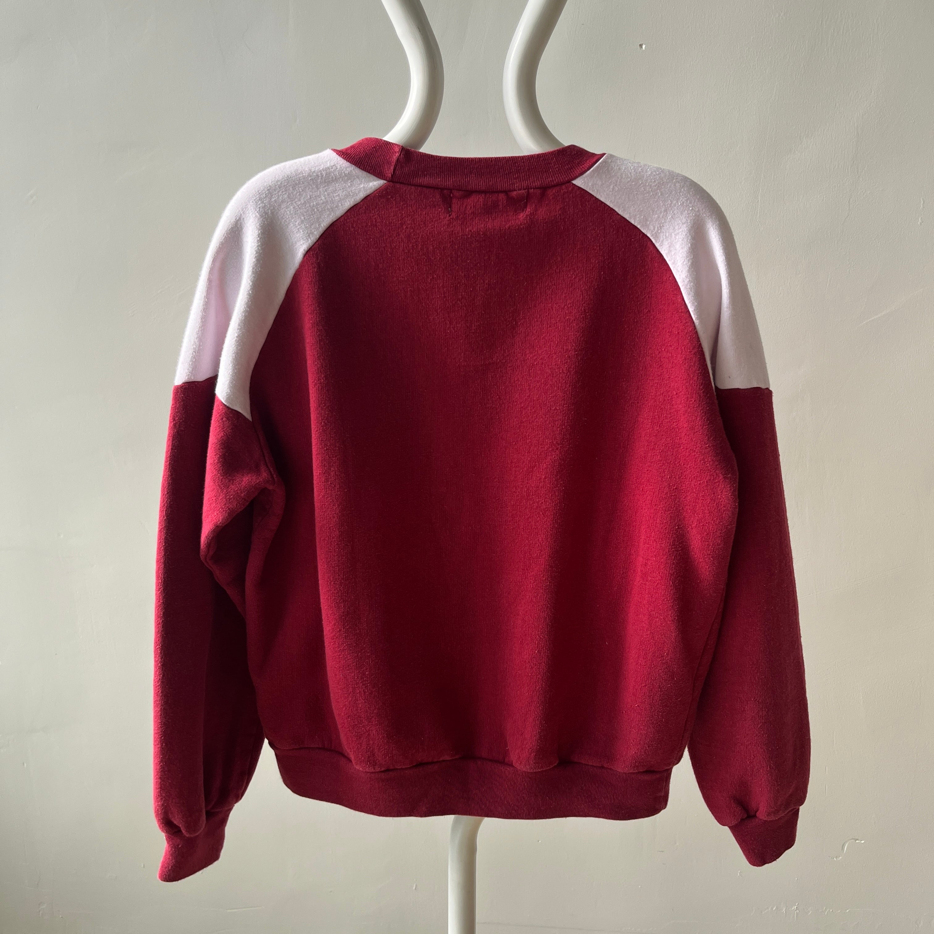 1980s Two Tone Super Cool Sweatshirt with Pockets!!