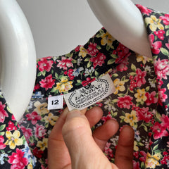 1980s Floral Short Sleeve Button Up Shirt - !!!!