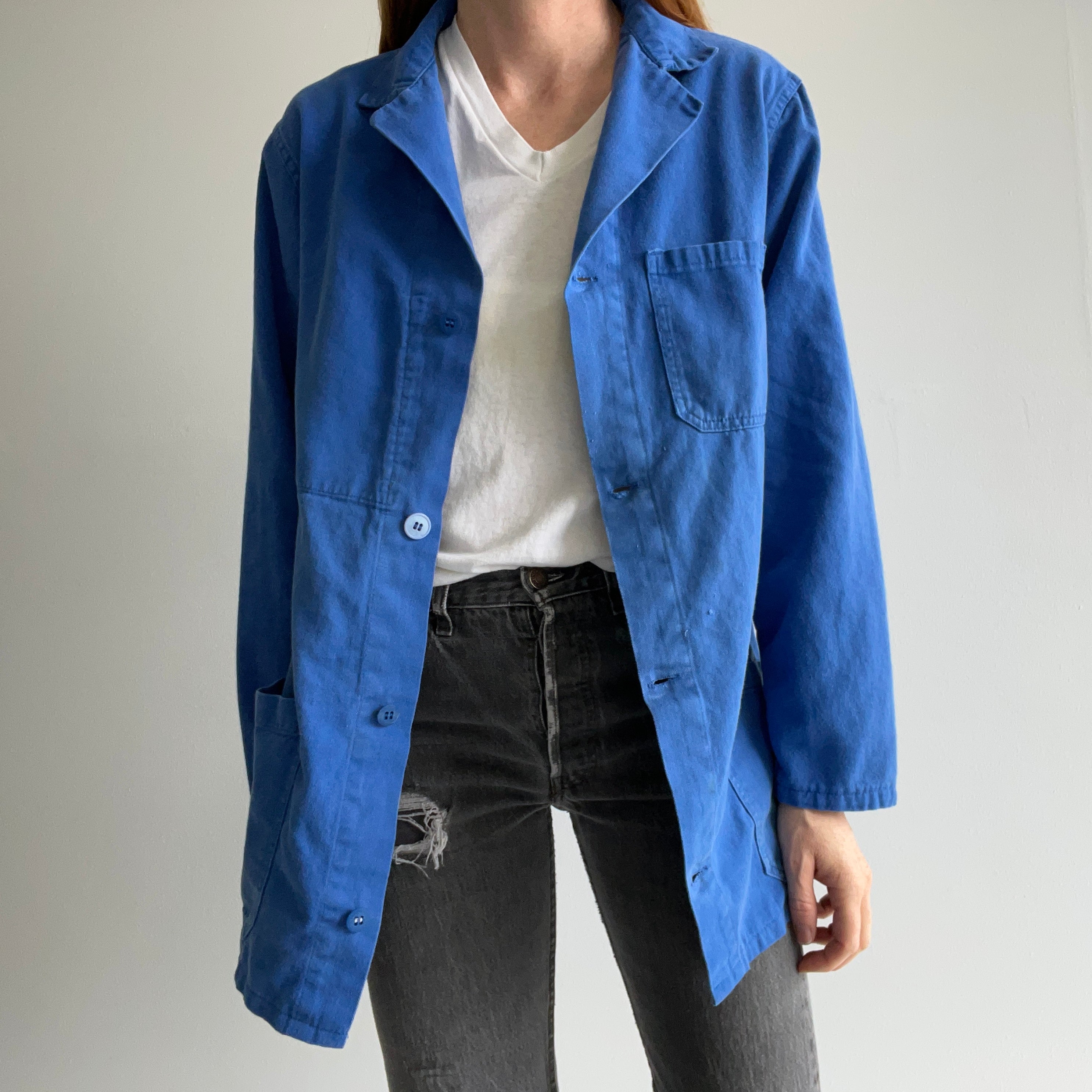 1970s Classic Blue Lightweight French Chore Coat