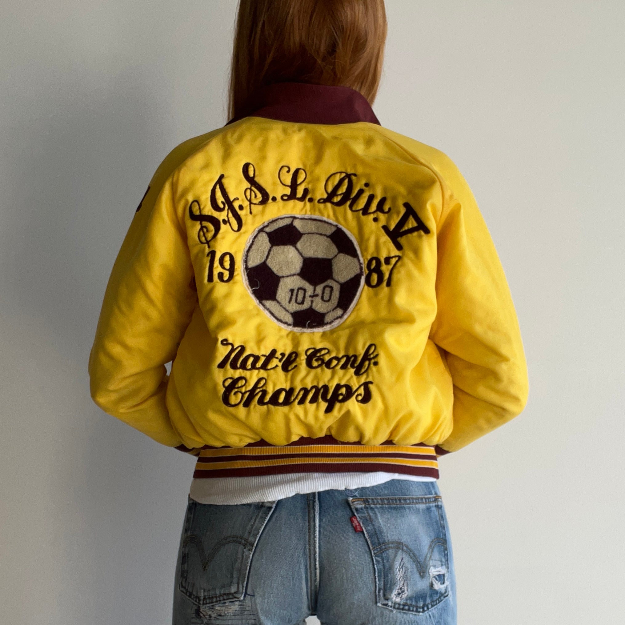 1987 National Soccer Conference Championships that belonged to Chris Baseball Style Jacket - XS