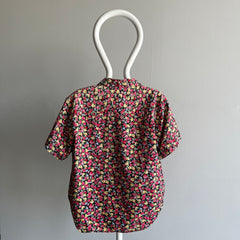 1980s Floral Short Sleeve Button Up Shirt - !!!!