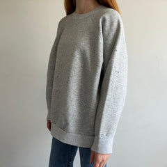 1990s Relaxed Paint Stained Cozy Gray Sweatshirt