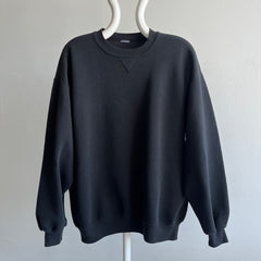 1990s Single V Blank Black Sweatshirt in Excellent Condition