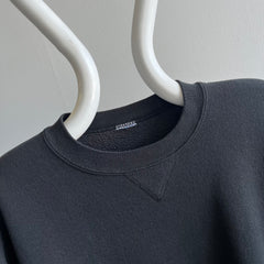 1990s Single V Blank Black Sweatshirt in Excellent Condition