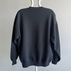 1990s Single V Blank Black Sweatshirt in Excellent Condition