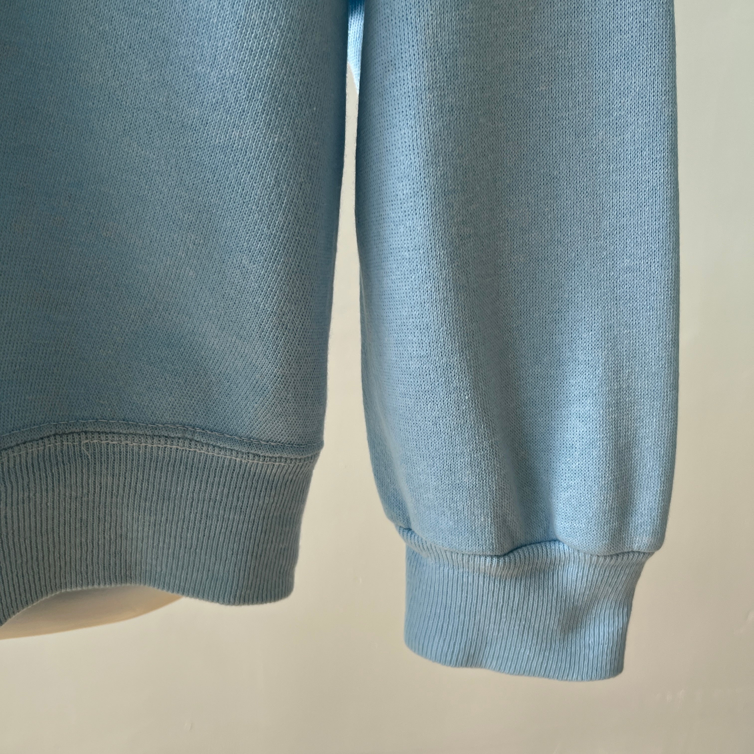 1970s Baby Sky Blue Blank Raglan Sweatshirt - SWOOOOOOON