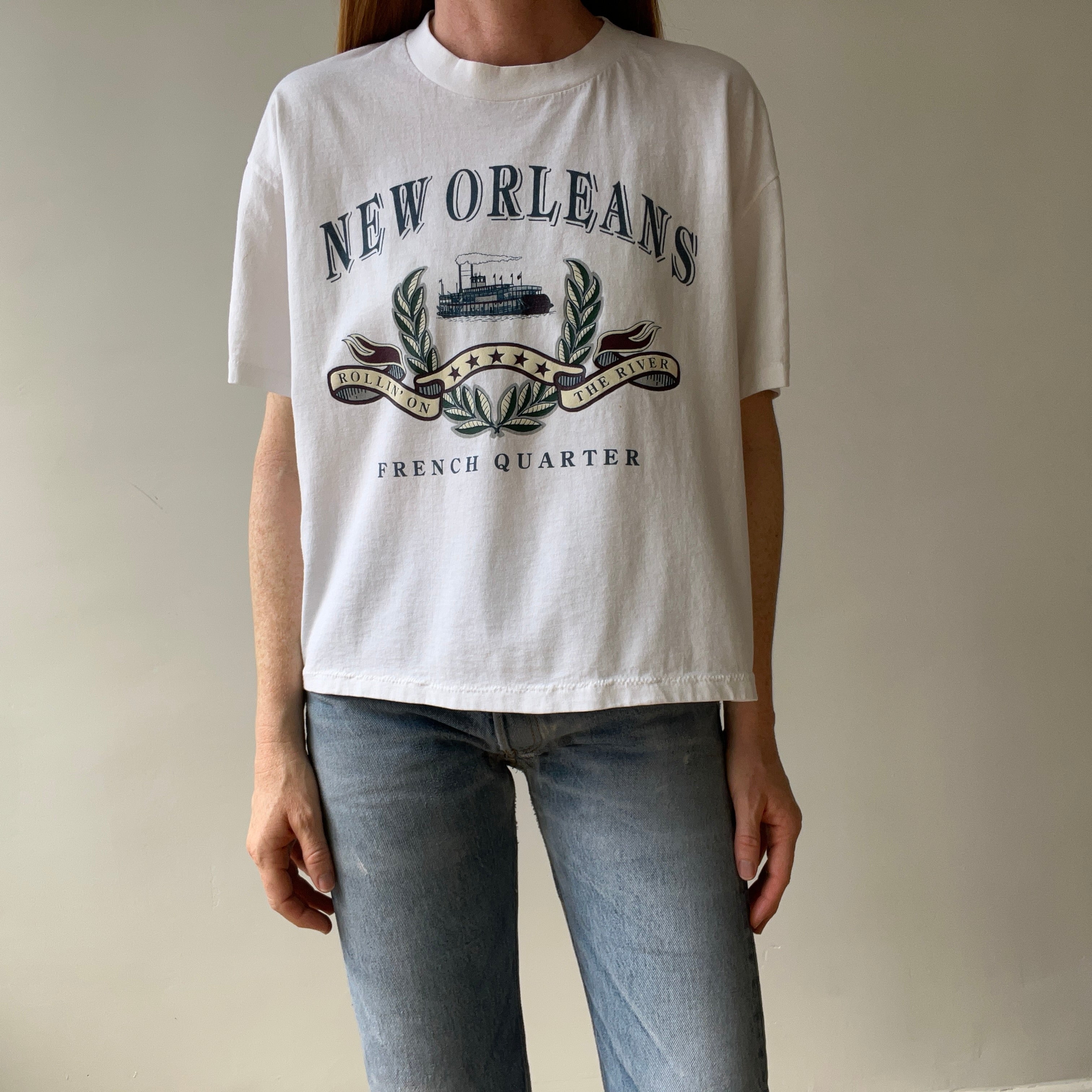 1990s New Orleans French Quarter T Shirt - Great Crop