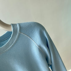 1970s Baby Sky Blue Blank Raglan Sweatshirt - SWOOOOOOON