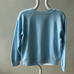 1970s Baby Sky Blue Blank Raglan Sweatshirt - SWOOOOOOON