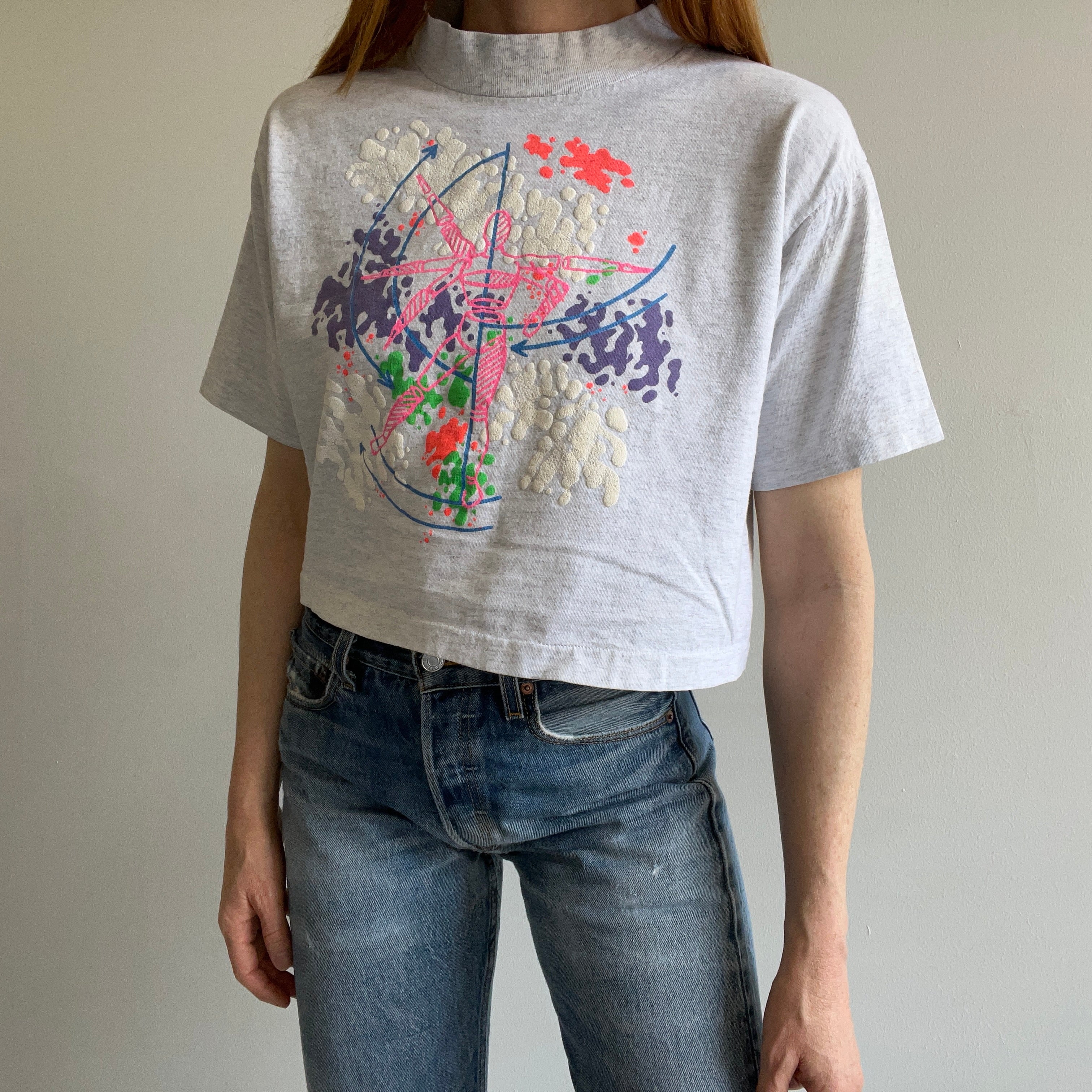1980s Anatomical Body Neon Crop Top