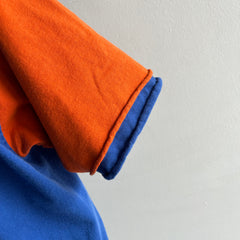 1980/90s Two Tone Orange and Blue Cotton T-Shirt