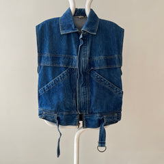 1980s Chic Zip Up Dinem Jacket Vest - !!! RAD !!!