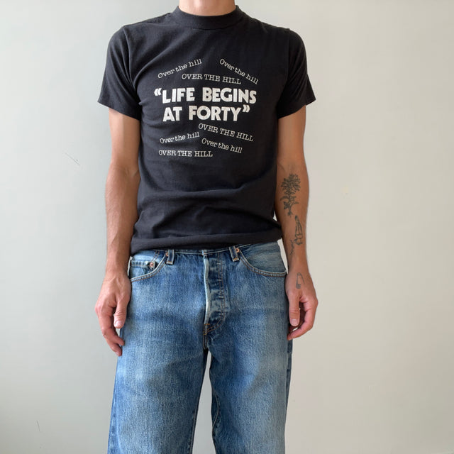 1980s Life Begins At Forty T Shirt - Guys, It Really Does