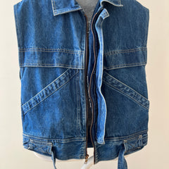 1980s Chic Zip Up Dinem Jacket Vest - !!! RAD !!!