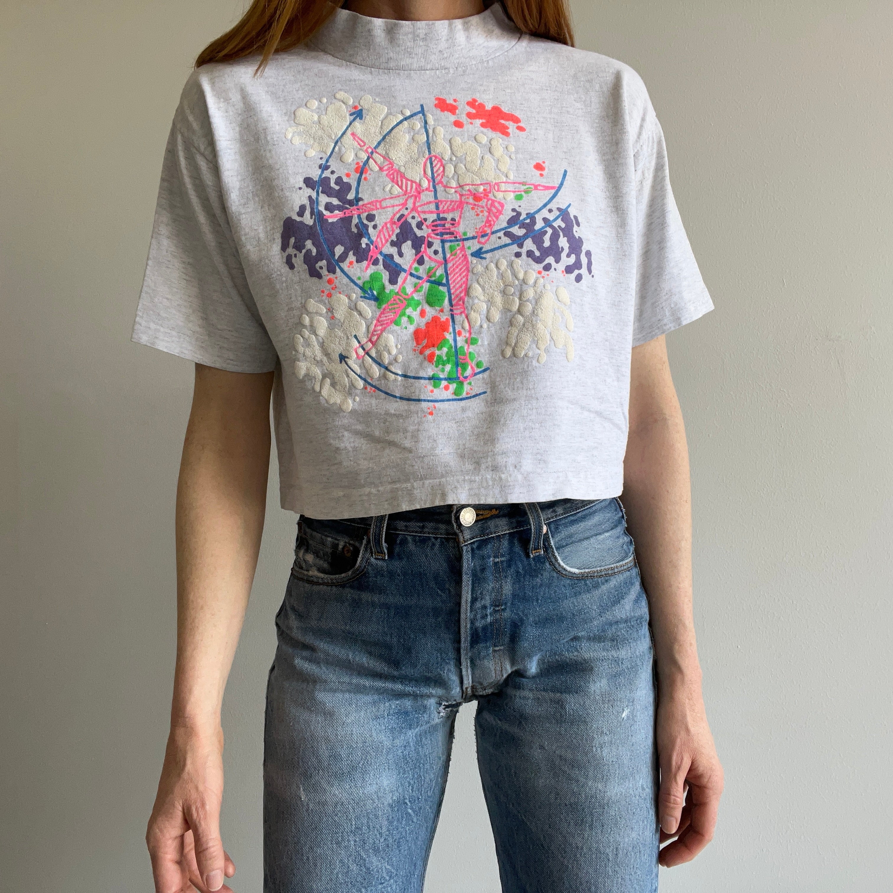 1980s Anatomical Body Neon Crop Top