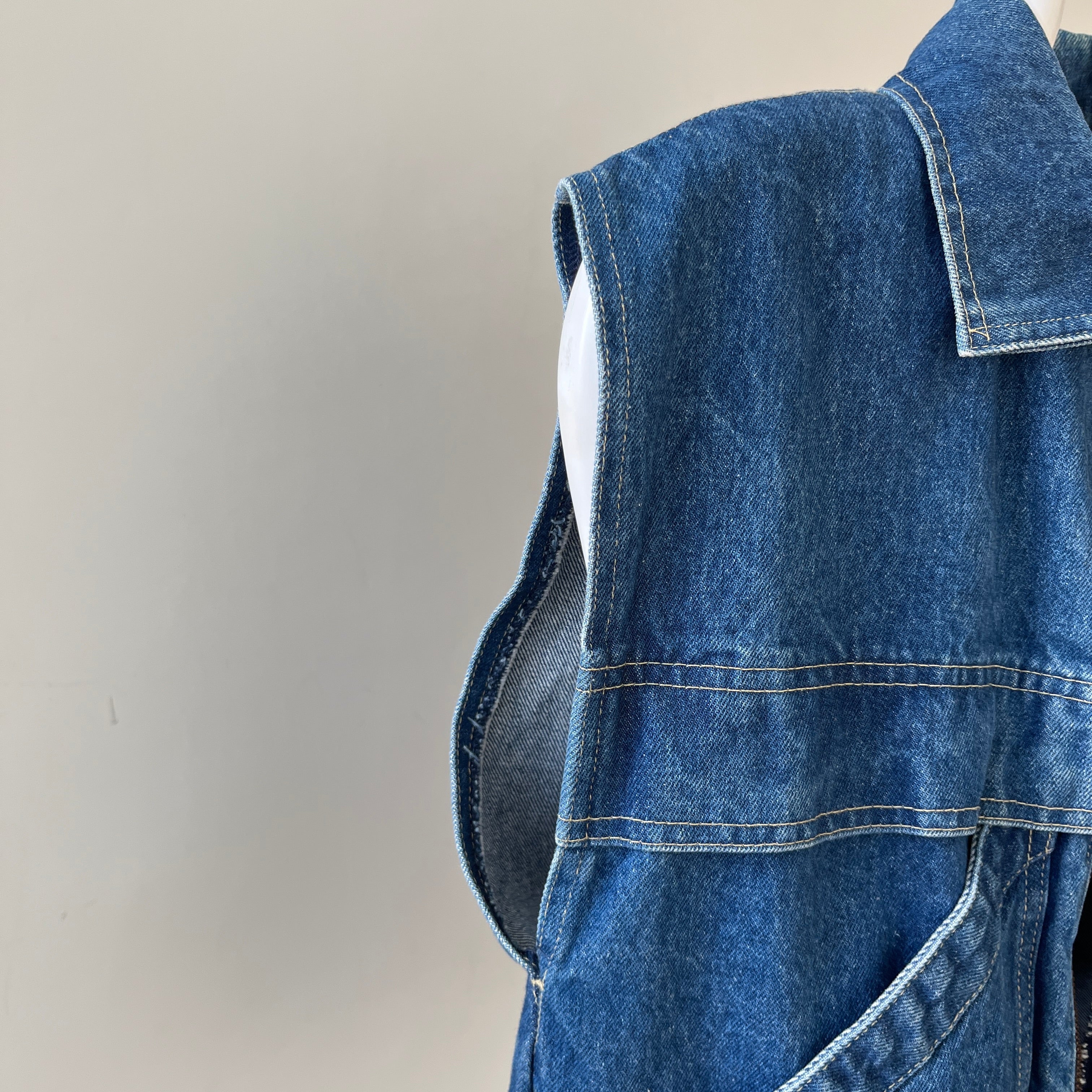 1980s Chic Zip Up Dinem Jacket Vest - !!! RAD !!!