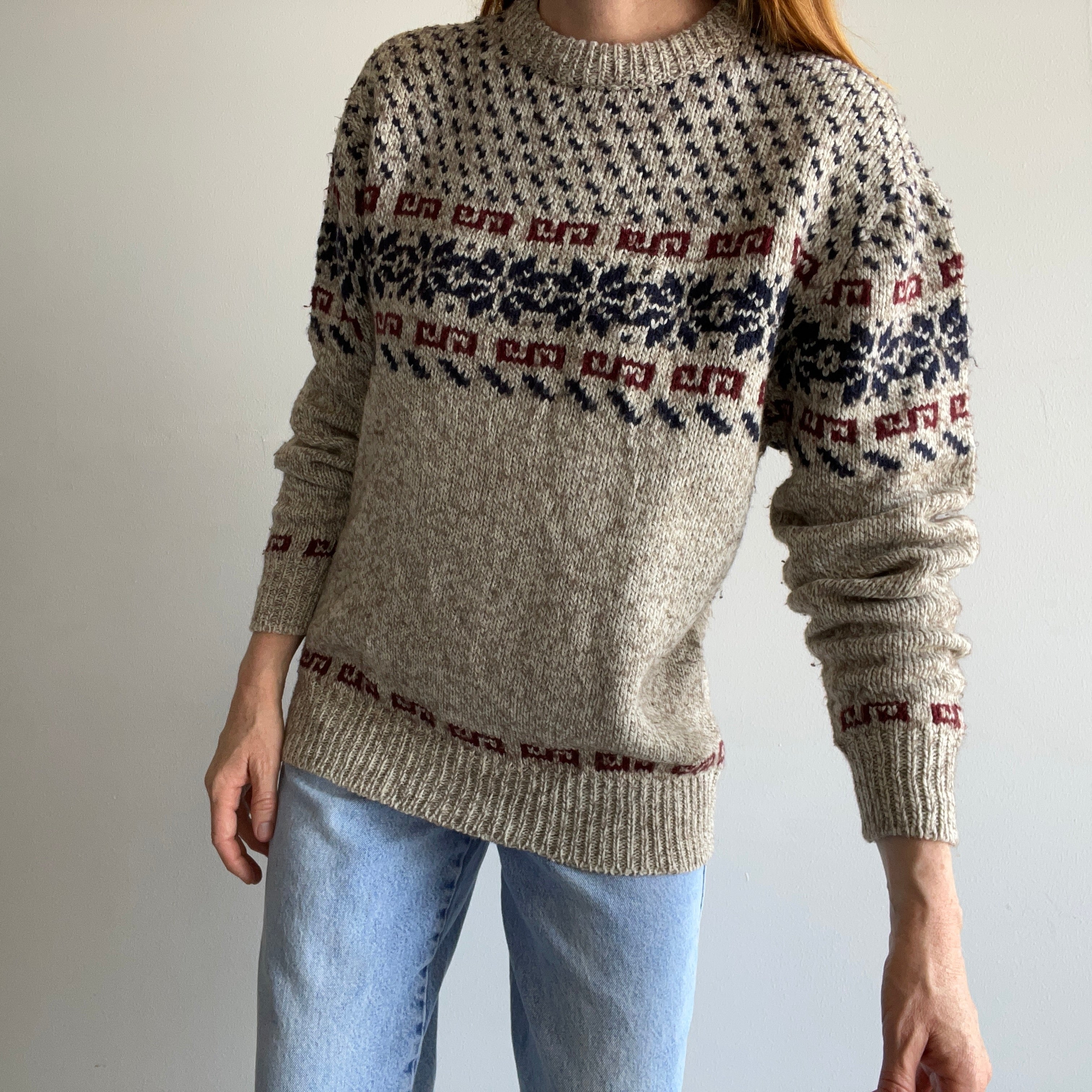 1980s Wool Blend Ski Sweater – Red Vintage Co