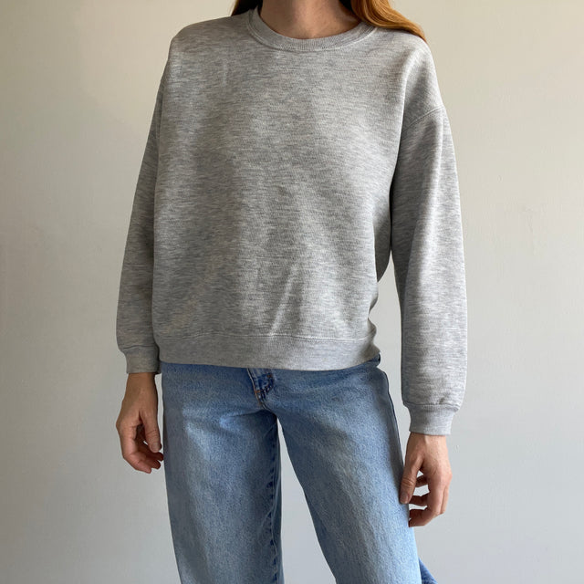 1980s Dreamy Bassett Walker Sturdy Sweats Blank Gray Sweatshirt