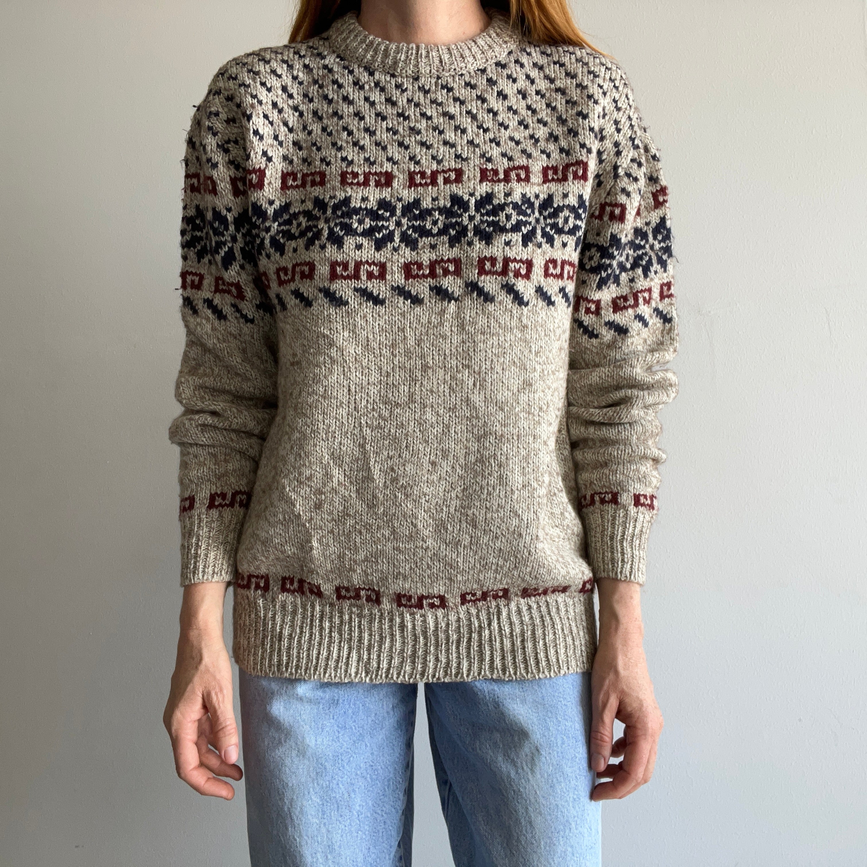 1980s Wool Blend Ski Sweater