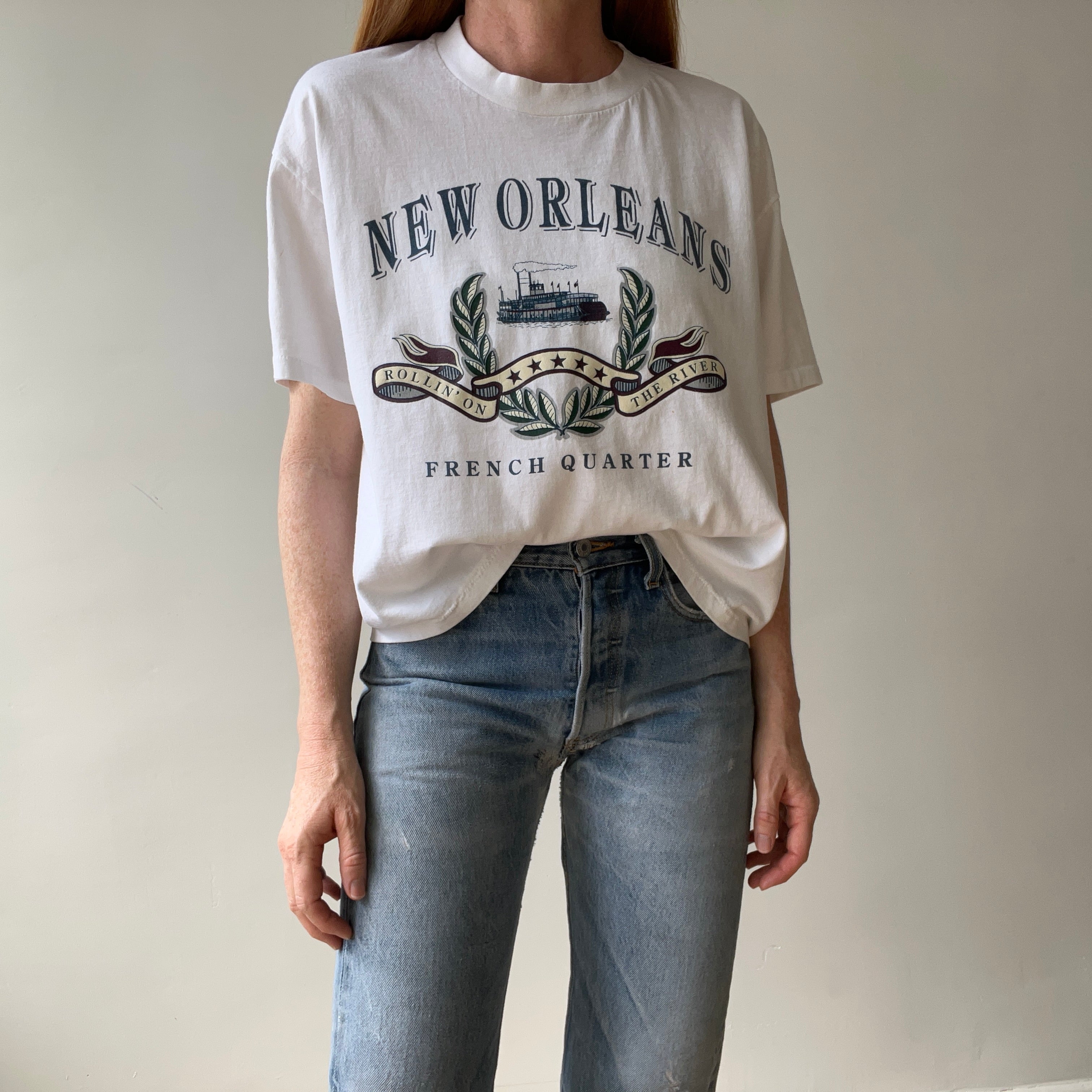 1990s New Orleans French Quarter T Shirt - Great Crop