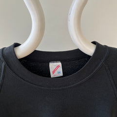 1980s Blank Black Raglan Sweatshirt - DREAMY