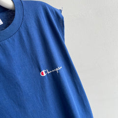 1980s Champion via Jerzees Cut Sleeve Blue Tank Top