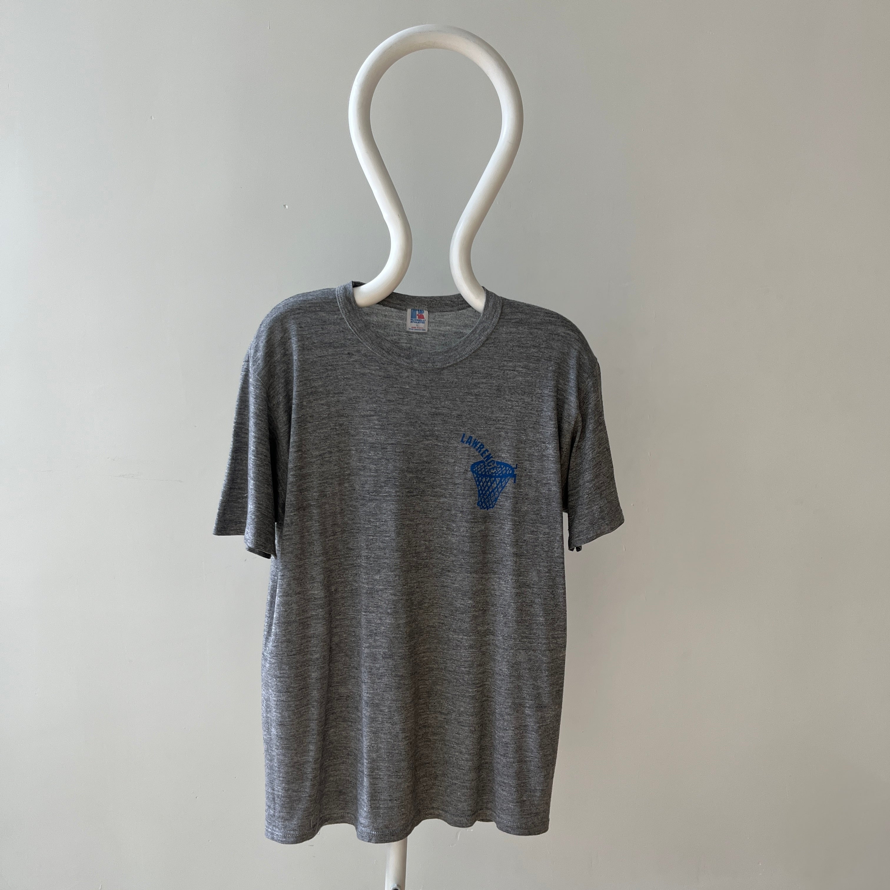 1980s/90s Grey Russell Lawrence Basketball T Shirt