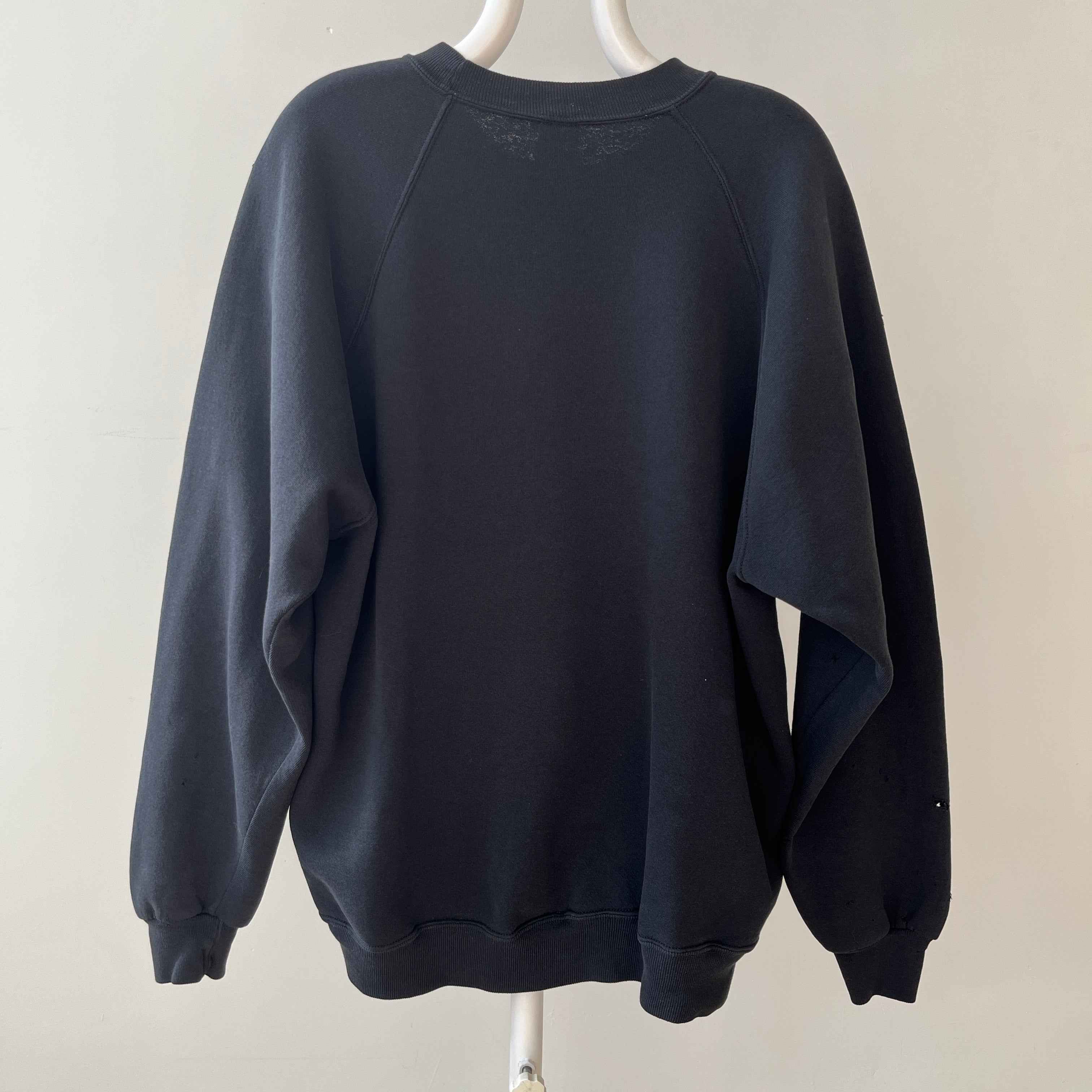 1980s Blank Black Raglan Sweatshirt - DREAMY