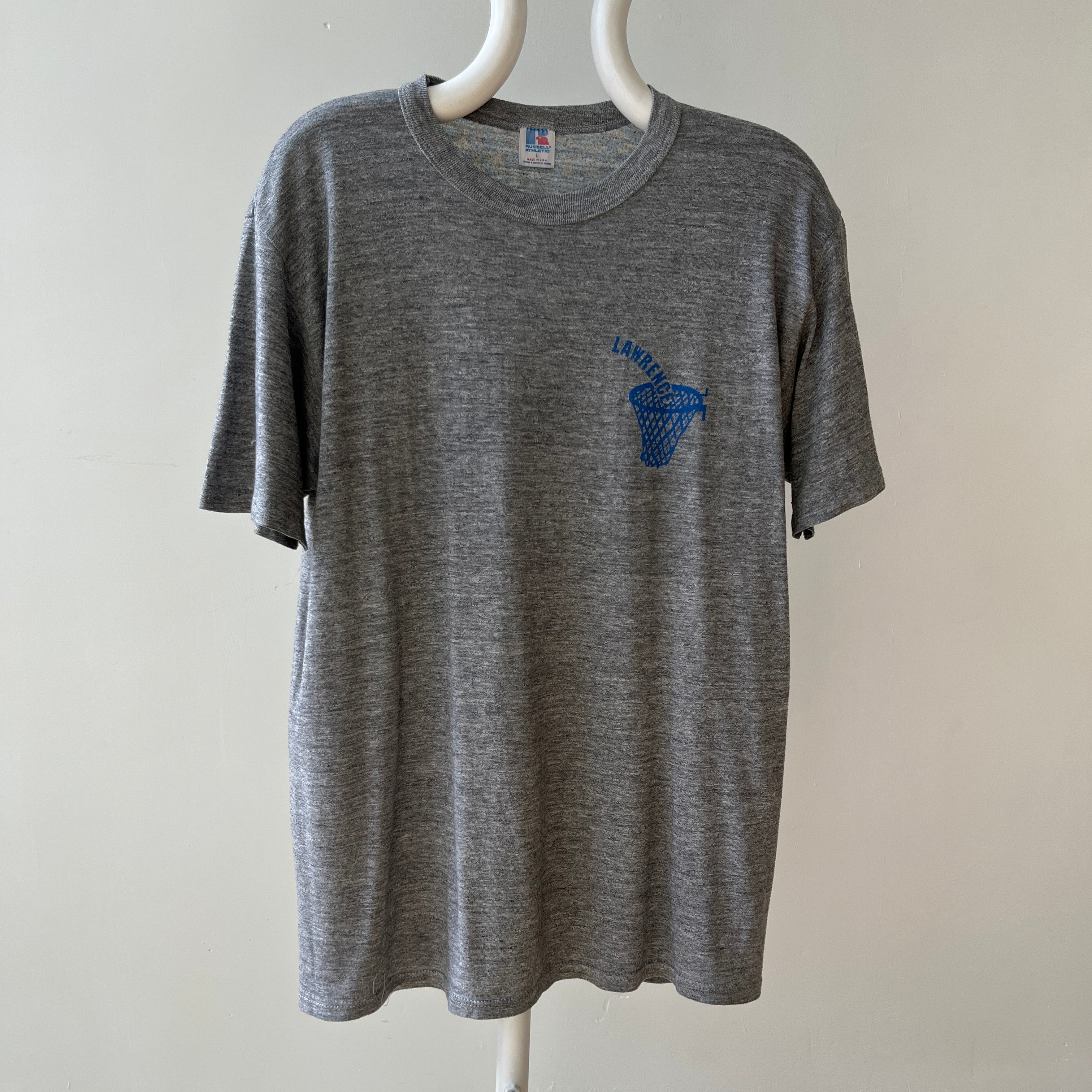 1980s/90s Grey Russell Lawrence Basketball T Shirt