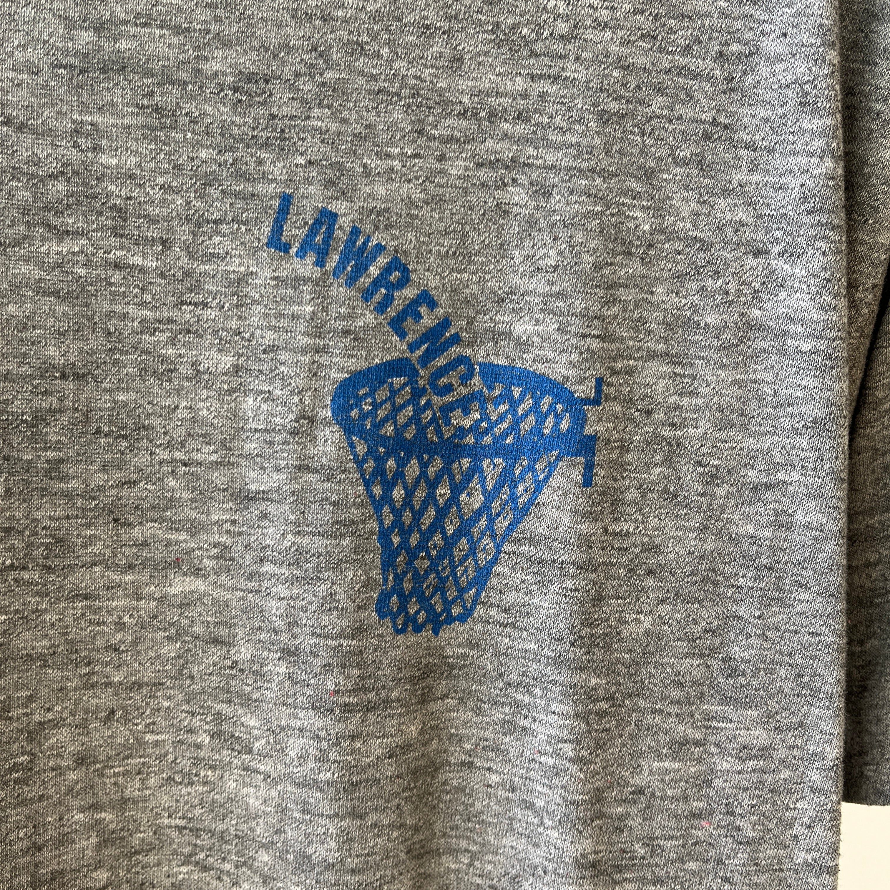1980s/90s Grey Russell Lawrence Basketball T Shirt