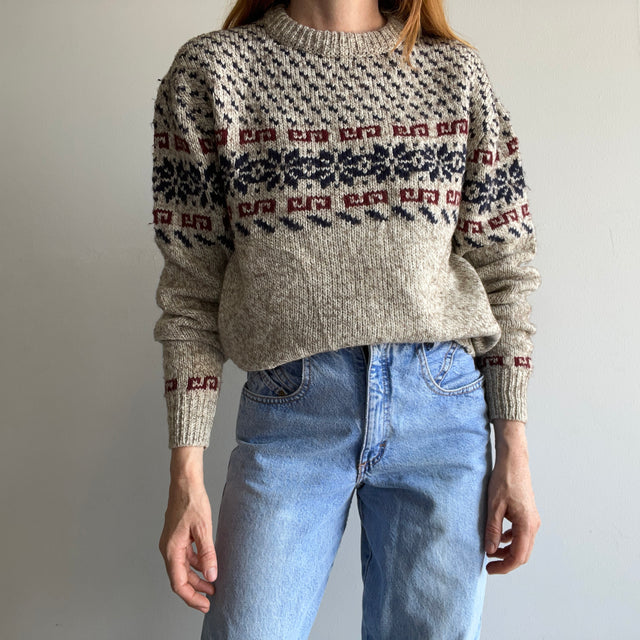 1980s Wool Blend Ski Sweater