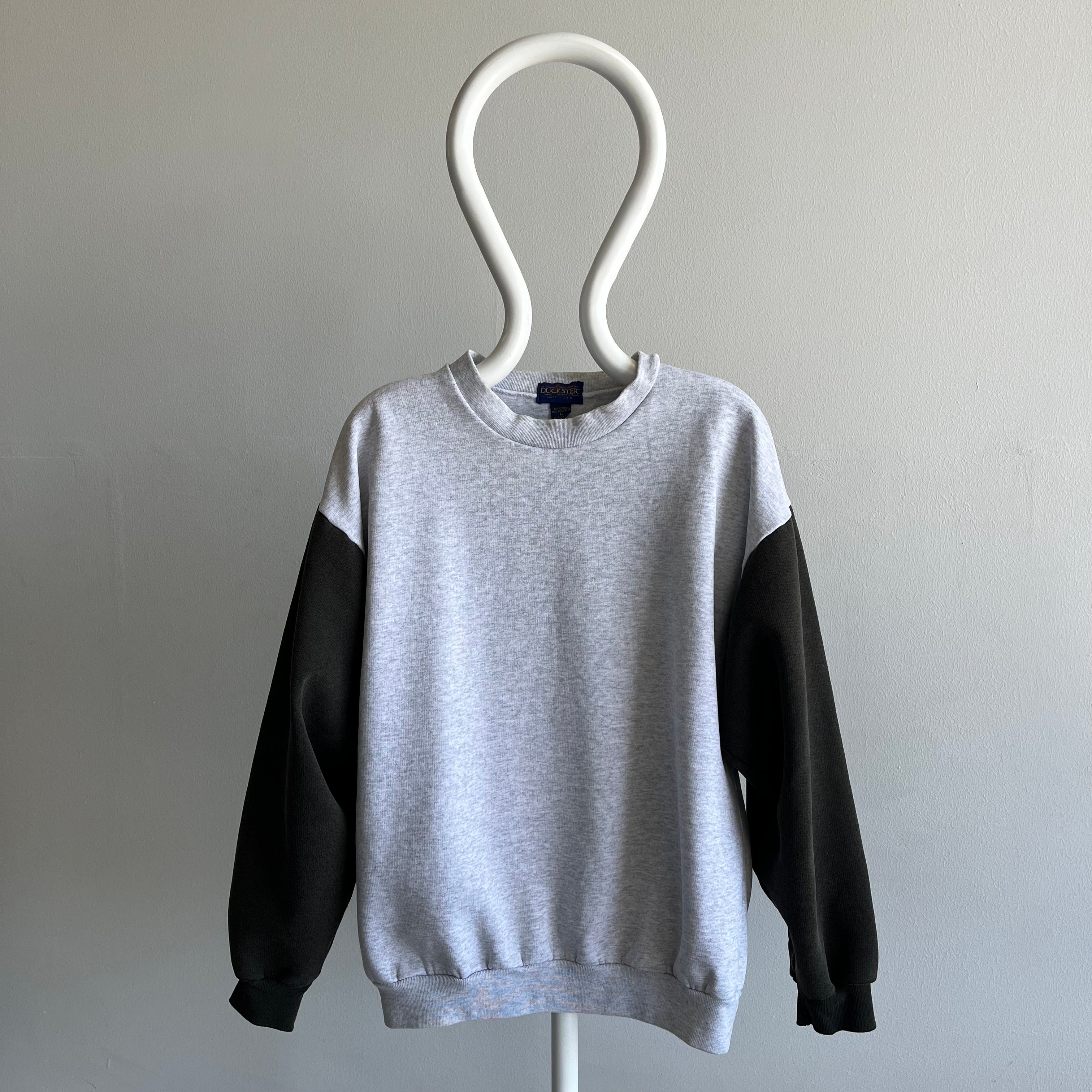 1990s Two Tone Structured Heavyweight Sweatshirt