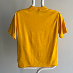 1980s Mustard Yellow DIY Crop Top T-Shirt by Jerzees - Yes