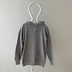 1980s Blank Grey Raglan Hoodie