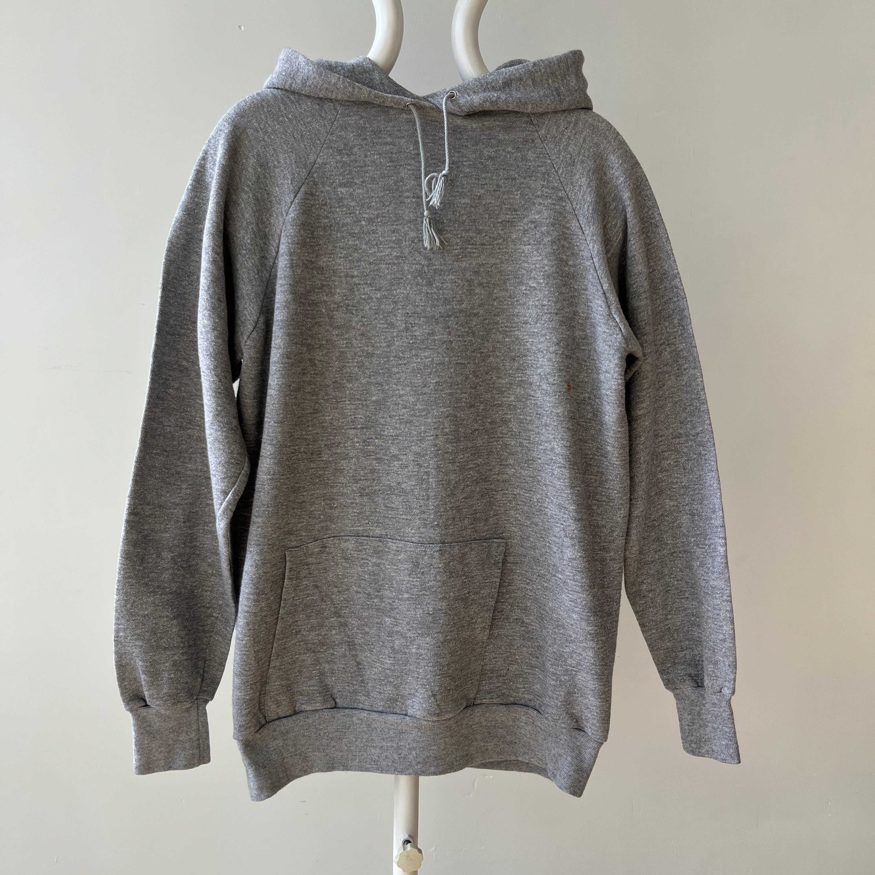 1980s Blank Grey Raglan Hoodie