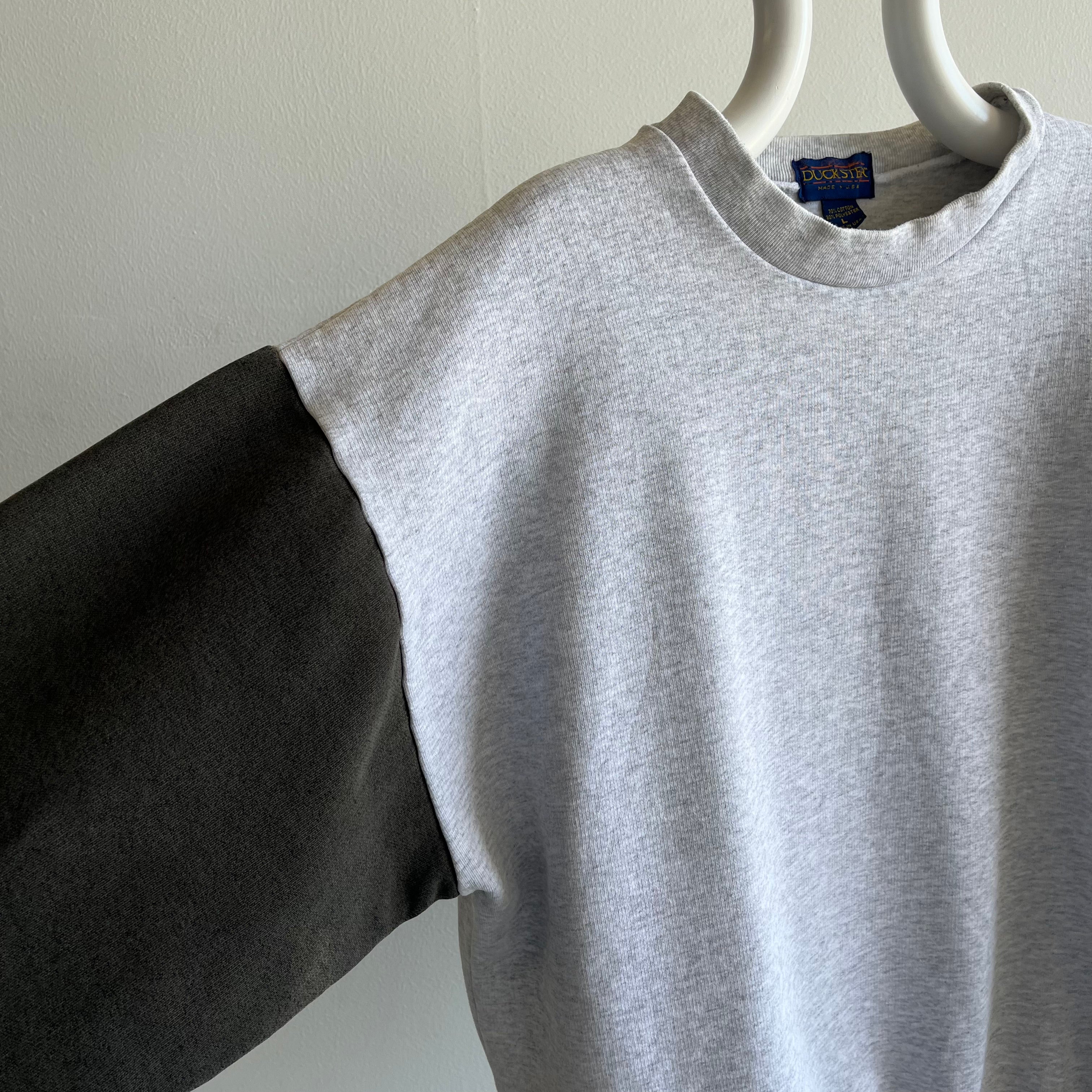 1990s Two Tone Structured Heavyweight Sweatshirt