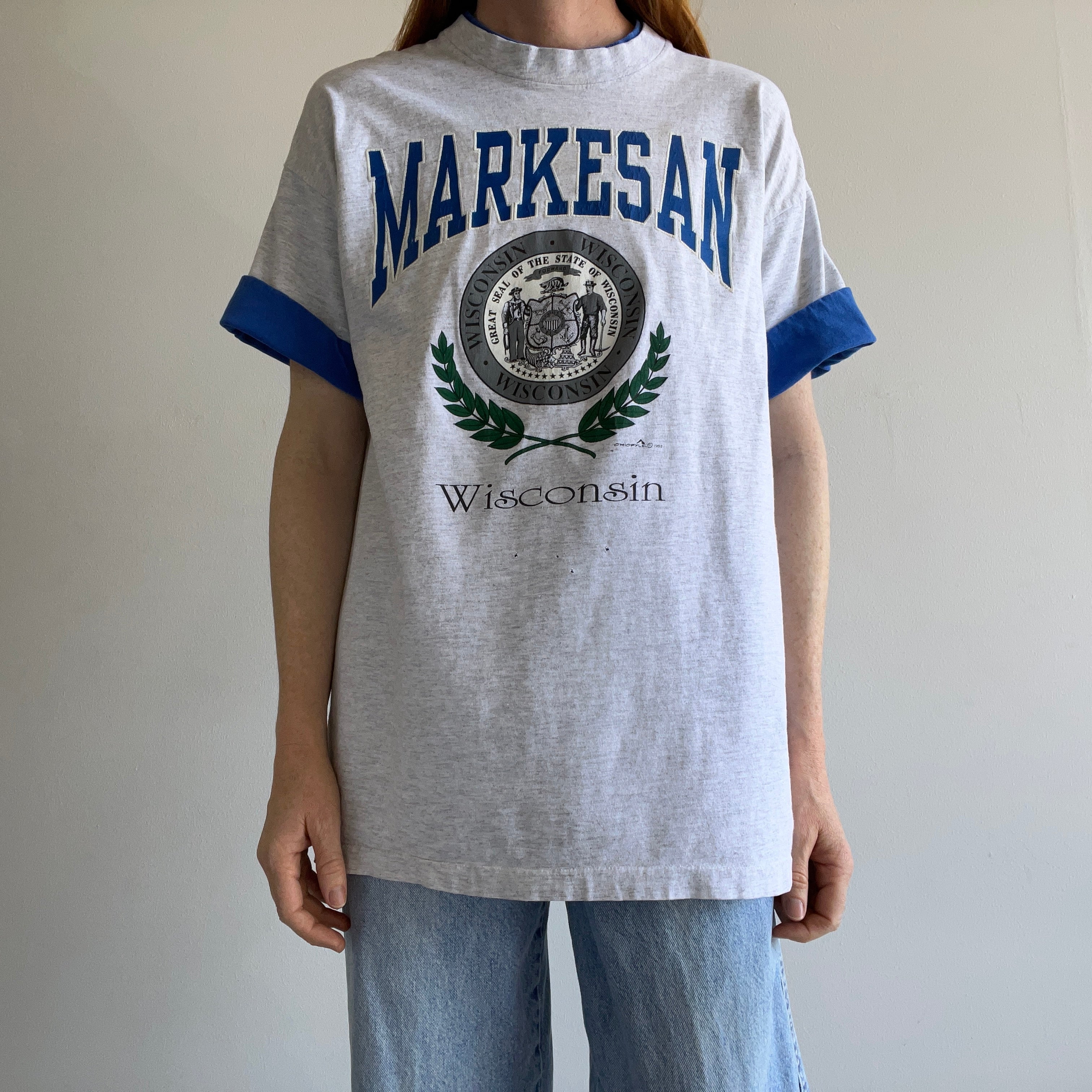 1980s Markensan Wisconsin Two Toned T-Shirt