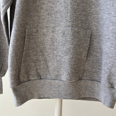 1980s Blank Grey Raglan Hoodie