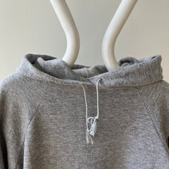 1980s Blank Grey Raglan Hoodie